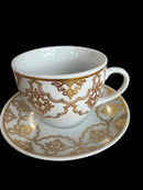 Luxury Textured Ceramic Tea Cup and Saucer Set