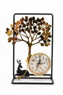 Elegant Tree of Life Table Clock in Geometric Frame
