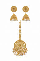 Jhumki Tika Earring Set Golden