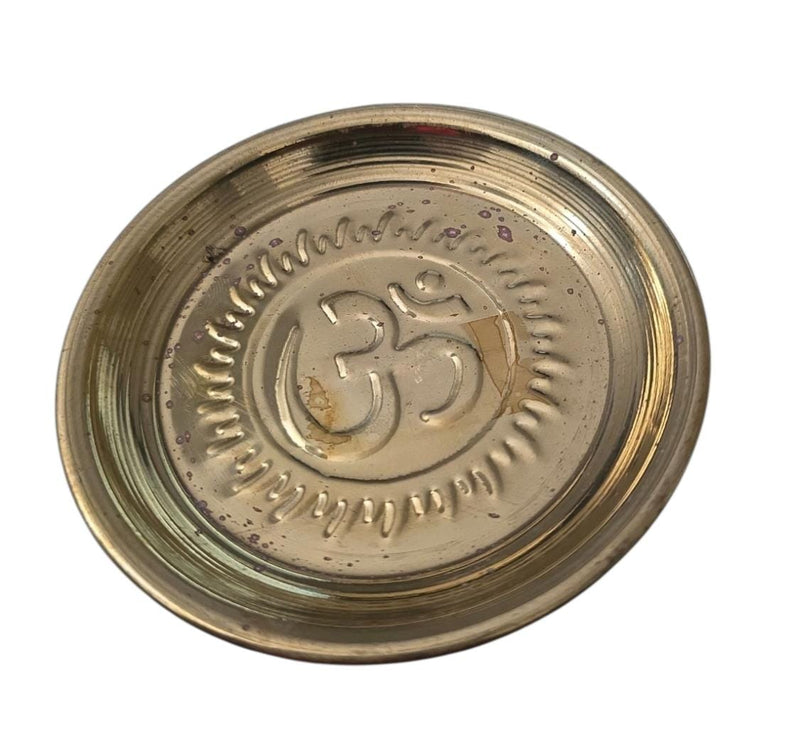 Om Brass Puja Plate