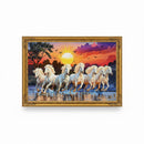 7 Running Horses Picture Frame – Vastu Wall Art for Success & Prosperity