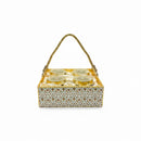 Handcrafted 4-Jar Festive Dry Fruit Hamper Caddy with Golden Handle