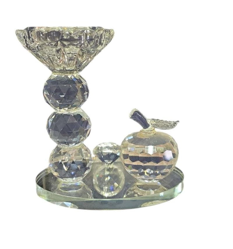Crystal Flower and Candle Stand