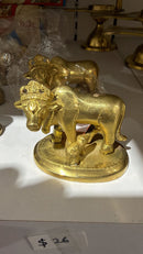 Cow and calf brass