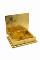 Handcrafted 7x9" Meenakari Dry Fruit Box – Luxury Rose Gold & Golden Edition