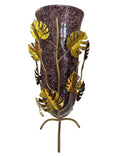 GLASS VASE.GOLDEN COL