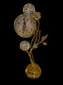 Luxury Gold Tree Table Clock with Crystal Globes
