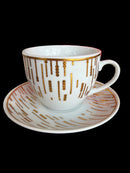 Luxury Textured Ceramic Tea Cup and Saucer Set