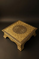 Brass -wooden Bajot 14x14 inch- Pooja Chowki