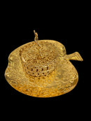 Luxury Gold Metal Betel Leaf Mouth Freshener Jar with Tray