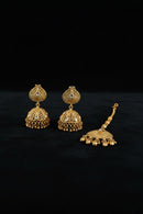 Jhumki Tika Earring Set Golden