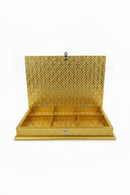 Antique 10x15" Golden Ox Meenakari Dry Fruit Box – Premium Heritage Serving Platter