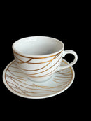 Luxury Textured Ceramic Tea Cup and Saucer Set