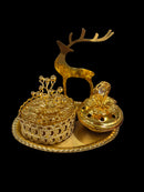 Luxury Gold Stag Deer Mouth Freshener Set with Two Jars