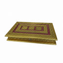 Antique 10x15" Golden Ox Meenakari Dry Fruit Box – Premium Heritage Serving Platter