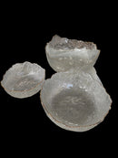 Art Deco Textured Glass Wavy Luxury Console Centerpiece Bowl