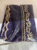 Haguria Navy Blue Golden Emb