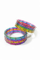 Multi Color Rain Drop Glass Bangle
