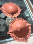 Clay Diya 5" 4 mukhi