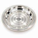 Silver Puja Plate – Handcrafted Bhog Thali for Home Mandir Altars
