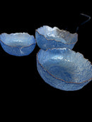 Art Deco Textured Glass Wavy Luxury Console Centerpiece Bowl