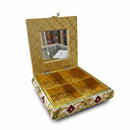 Handcrafted 8x8" Wooden Meenakari Dry Fruit Box – Elegant Festive & Wedding Gifting