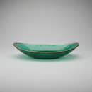 Art Deco Glass Green and Brown Luxury Console Centerpiece Bowl