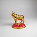 Golden Polyresin Kamdhenu Cow and Calf Vastu Statue