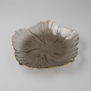 Art Deco Textured Glass Lotus Leaf Luxury Console Centerpiece Bowl