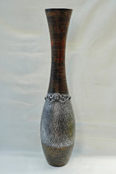 Hand-Carved Premium Wooden Floor Vase - 69 cm