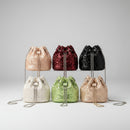 Sequin Drawstring Bucket Bag with Ring Handle