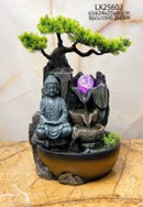 Dpauls Meditative Buddha Sitting Under Tree Home Fountain