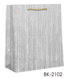 Premium Metallic Silver Vertical Pinstripe Paper Gift Bag
