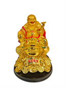 Premium Golden Polyresin Standing Laughing Buddha Statue-Size-6