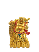 Standing Laughing Buddha on money