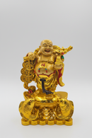 Golden Laughing Budha With Fish