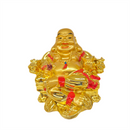 Golden Polyresin Laughing Buddha Statue - Size 2- 3.25"