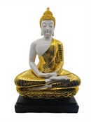 Polyresin Meditating Buddha Statue on Dark Base