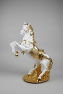 Gold & White Horse Figurine For Home Decor
