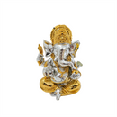 Golden Polyresin Lord Ganesha Statue on Black Base