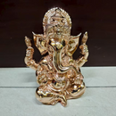 Premium Silver and Gold Polyresin Lord Ganesha Statue 3.5"