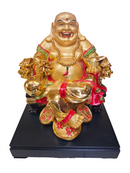 Golden Polyresin Laughing Buddha Statue - Size 6
