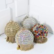 Crystal Sphere Tassel Evening Bag