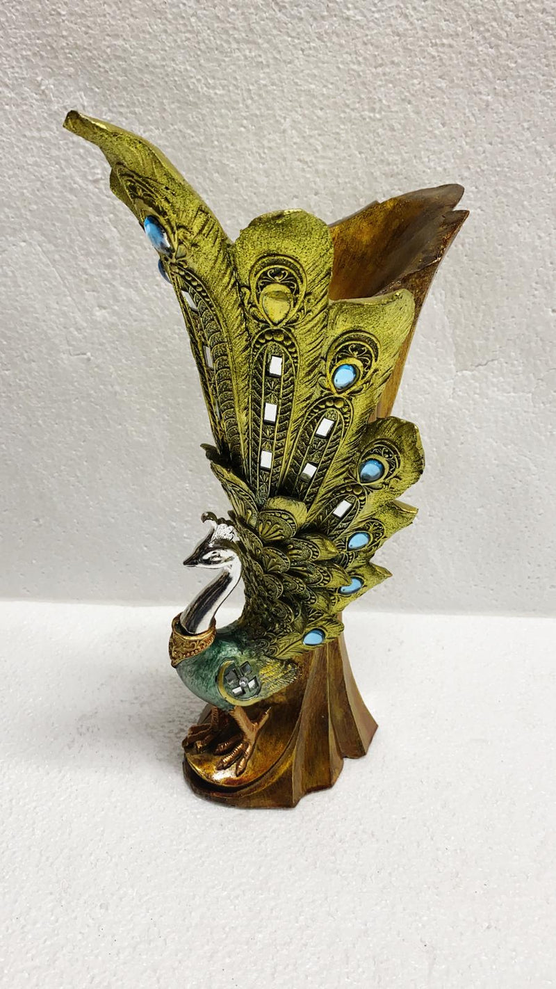 Peacock with Flower Vase