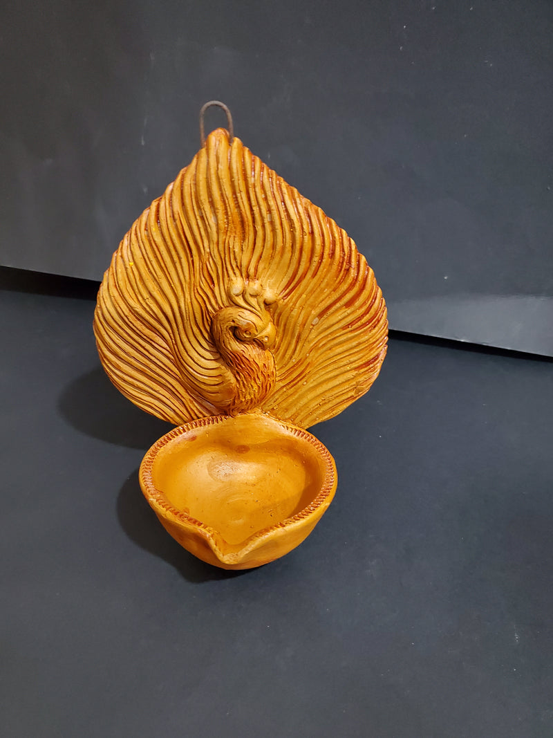 Clay Diya Hanging Peacock