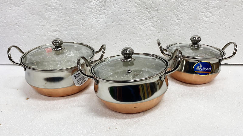 Copper Steel Handi set  with Lid