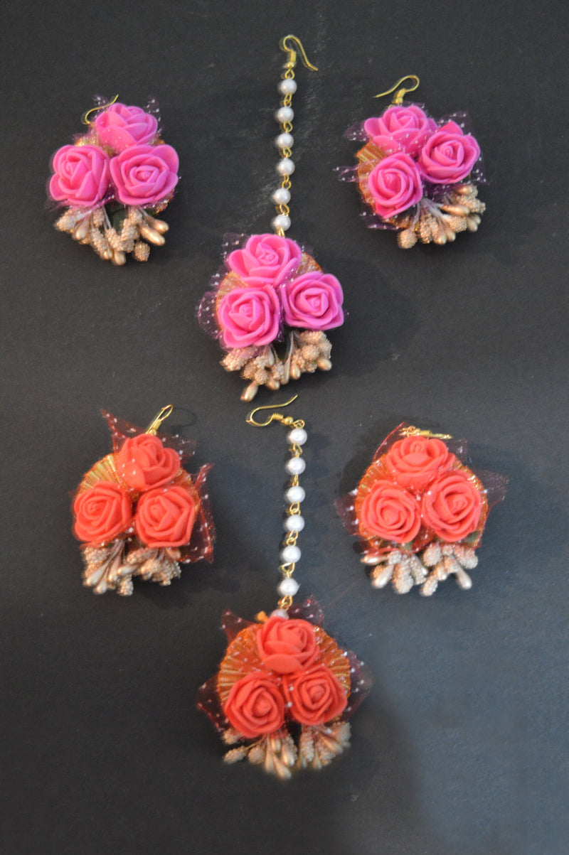 Pom POM Neck Set (Flower Jewellery)