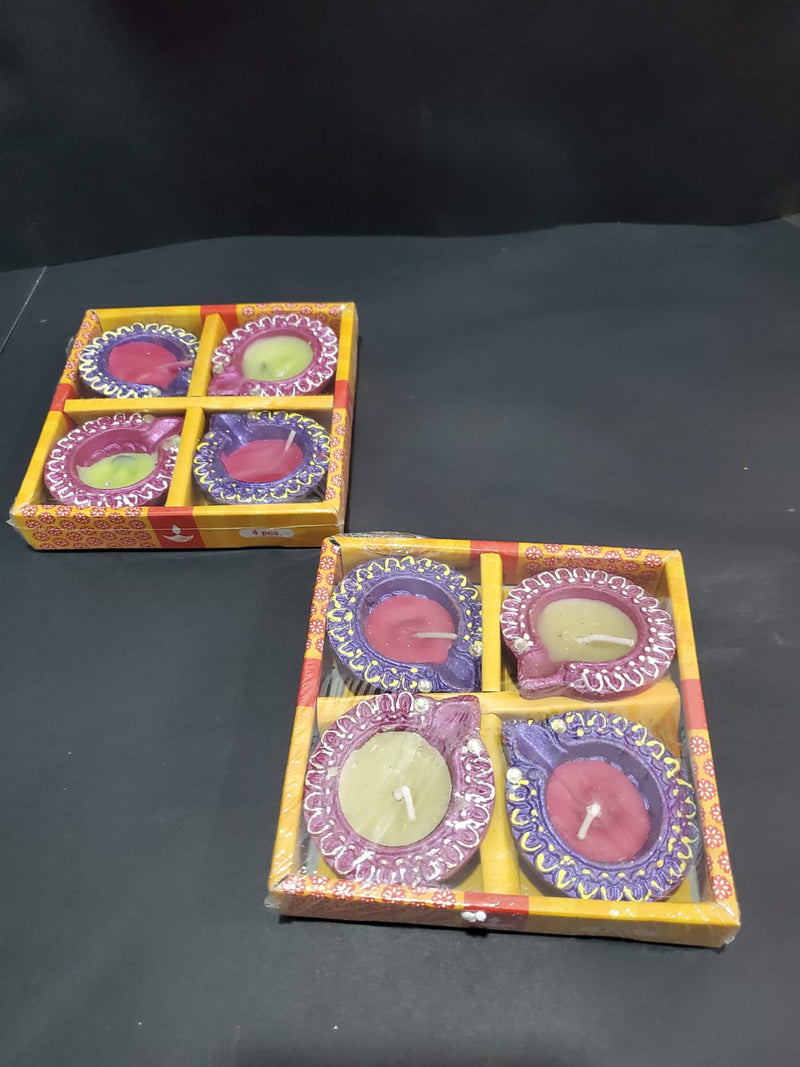 CLAY DIYA-4 PCS WAX DIYA