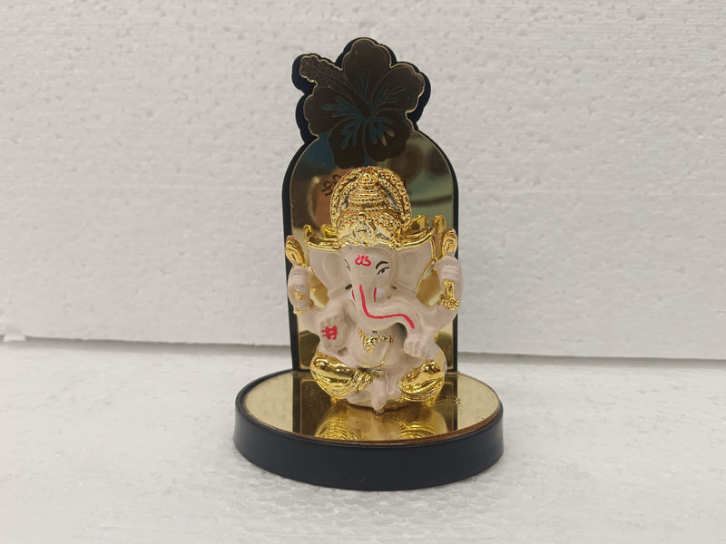 GLASS TREE GANESH WHITE COLOUR