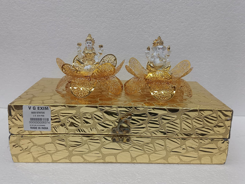 LAXMI GANESH 2 PCS ON KAMAL IN BOX